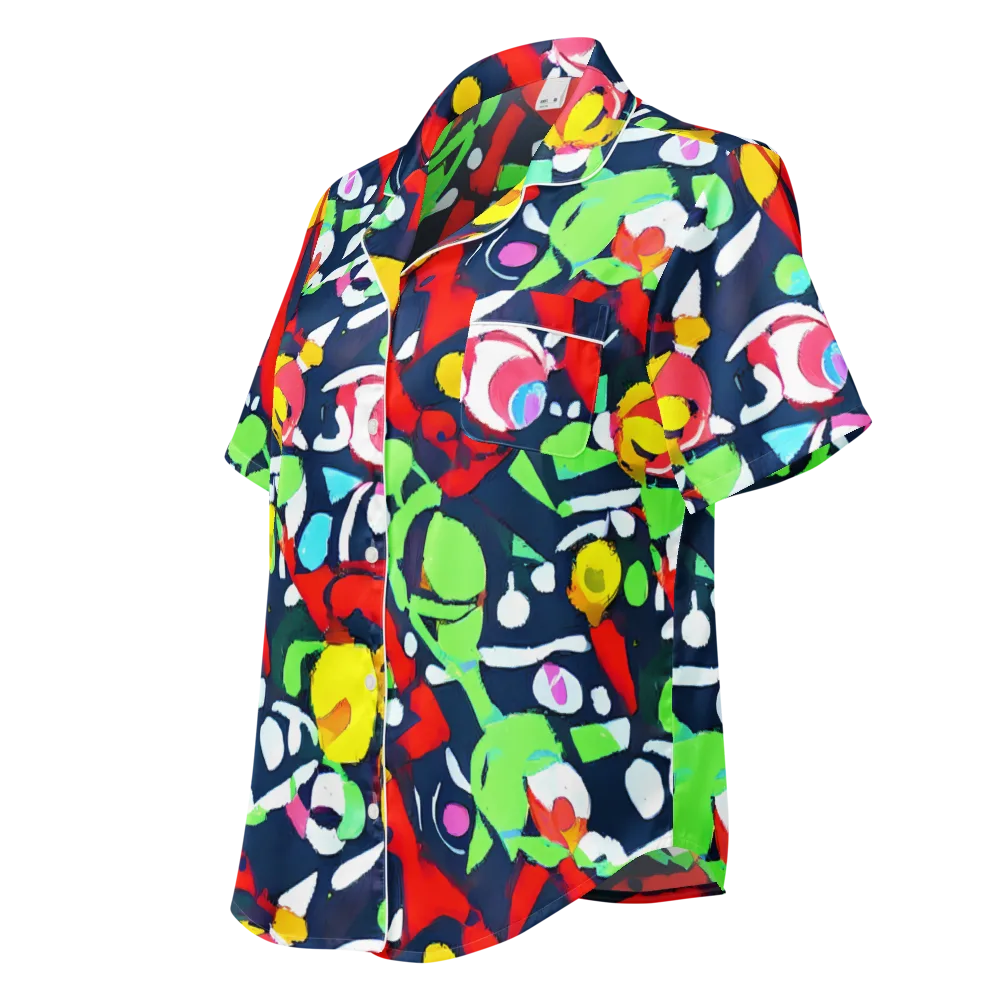 Chagall's Dream on Women's Short Sleeve Pajama Top — Left Front