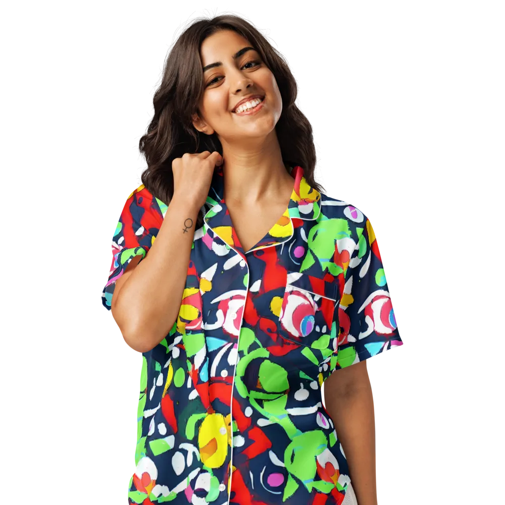 Chagall's Dream on Women's Short Sleeve Pajama Top — Front