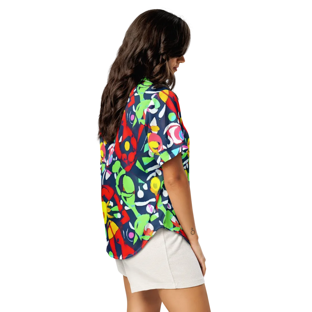 Chagall's Dream on Women's Short Sleeve Pajama Top — Right Back