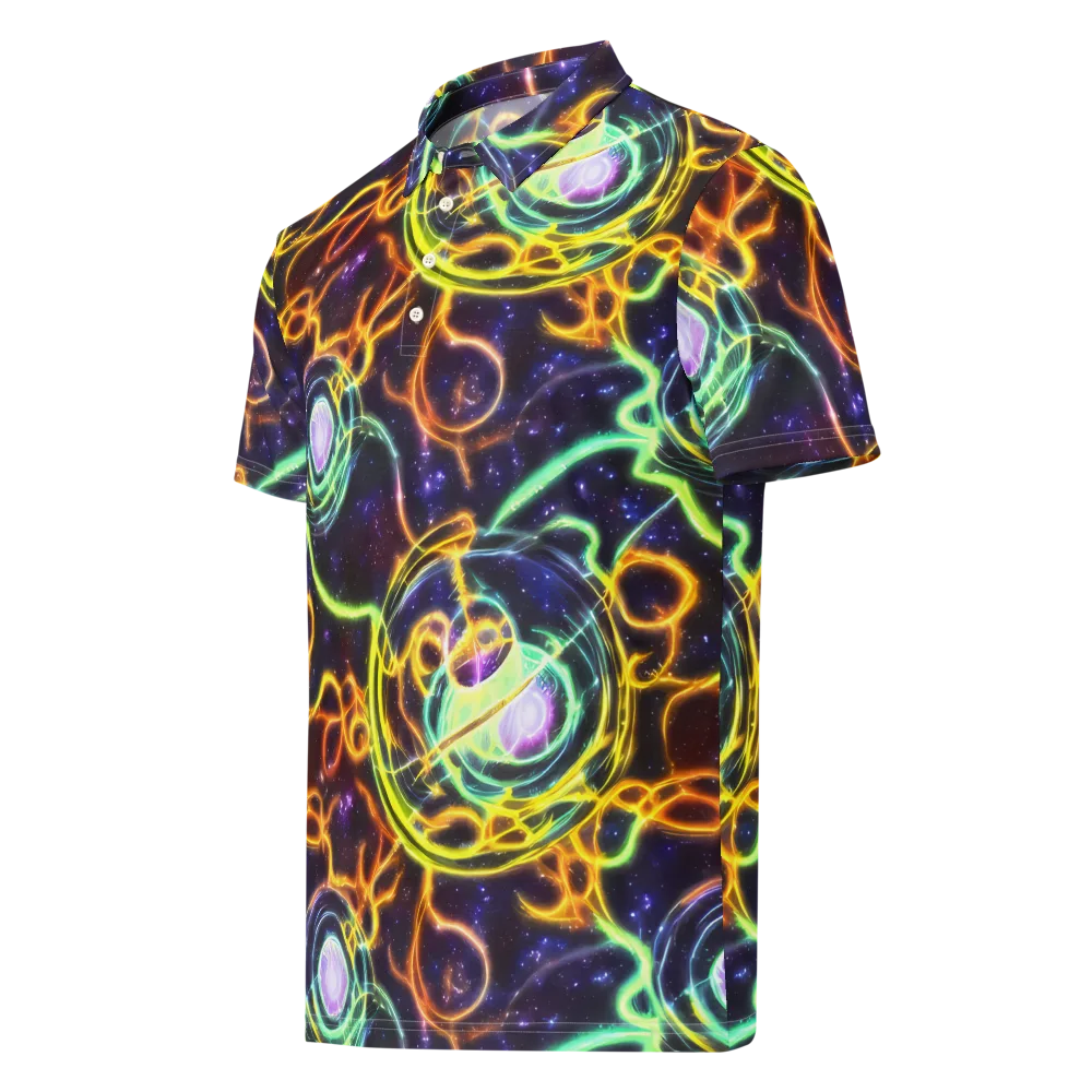 Carracci Cosmos on Men's Slim Fit Polo Shirt — Left Front