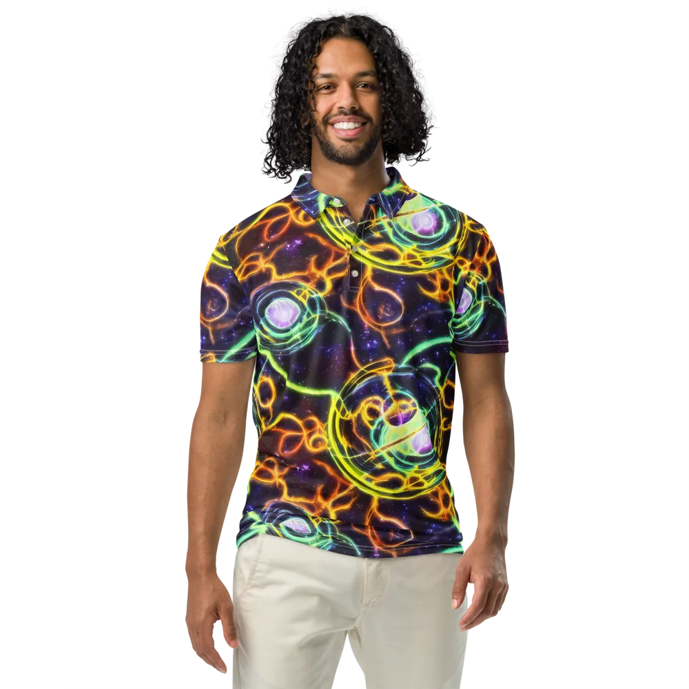 Carracci Cosmos on Men's Slim Fit Polo Shirt — Front