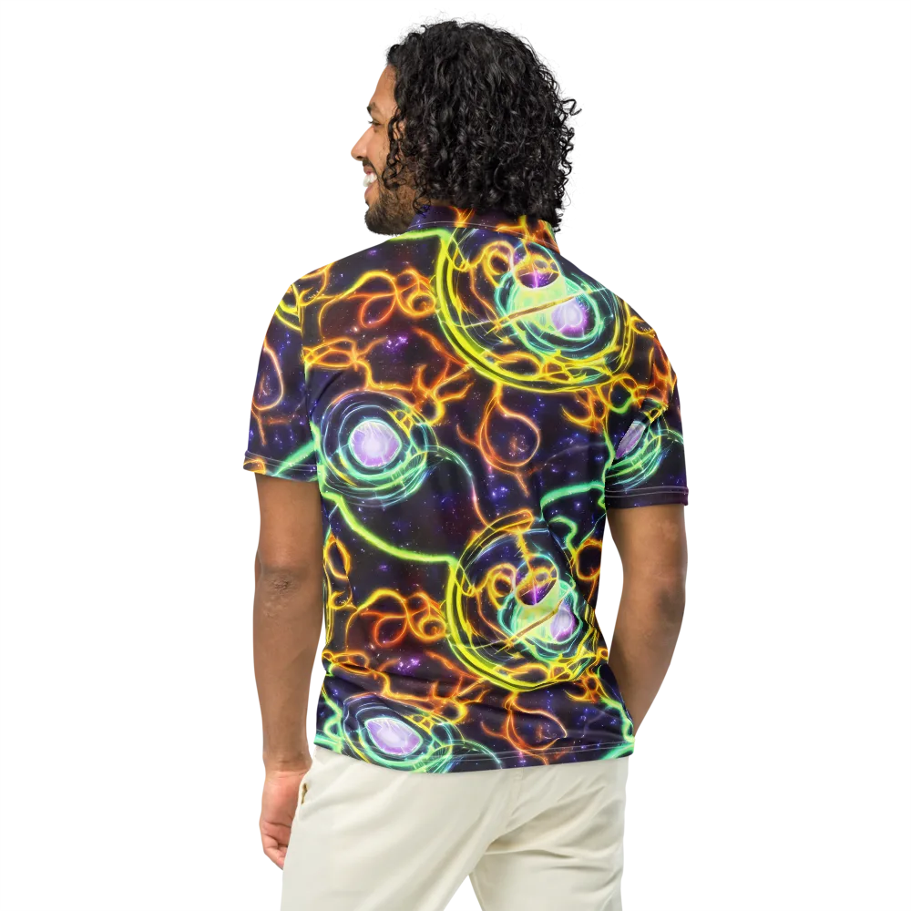 Carracci Cosmos on Men's Slim Fit Polo Shirt — Back
