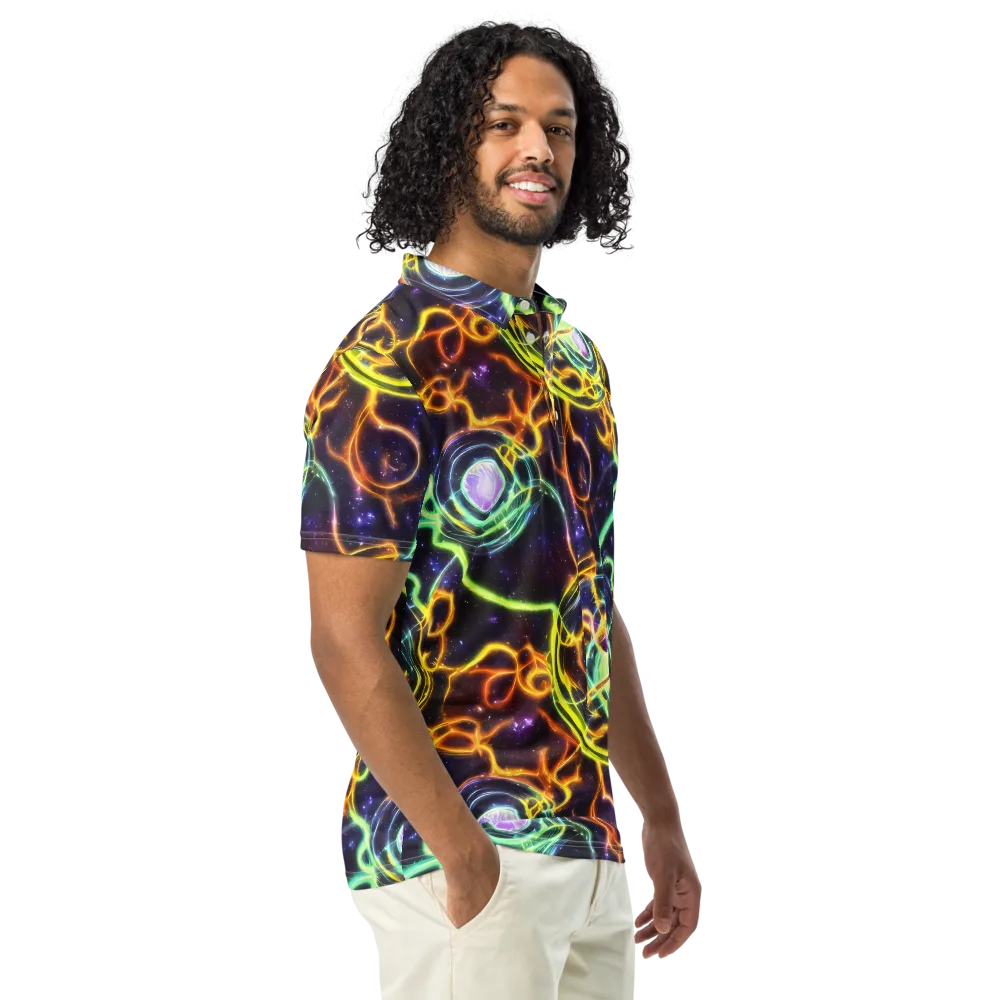 Carracci Cosmos on Men's Slim Fit Polo Shirt — Right Front