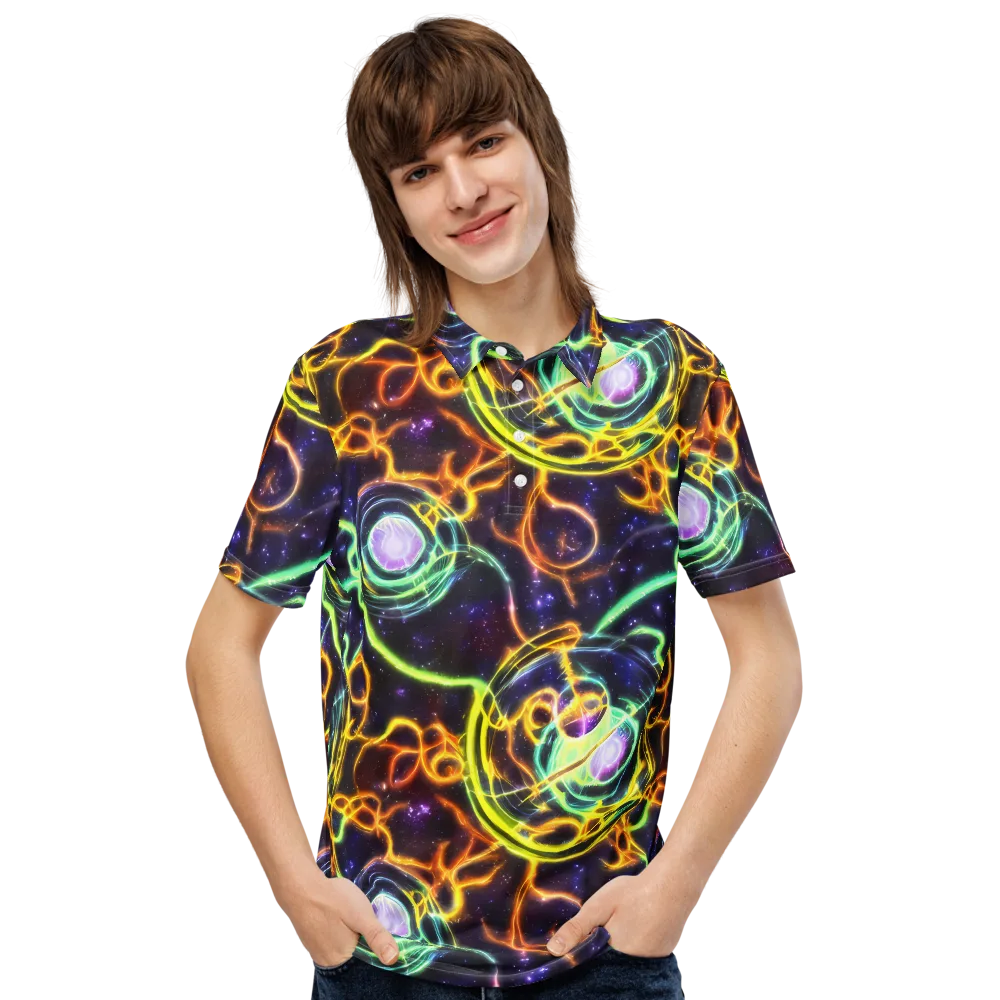 Carracci Cosmos on Men's Slim Fit Polo Shirt — Front