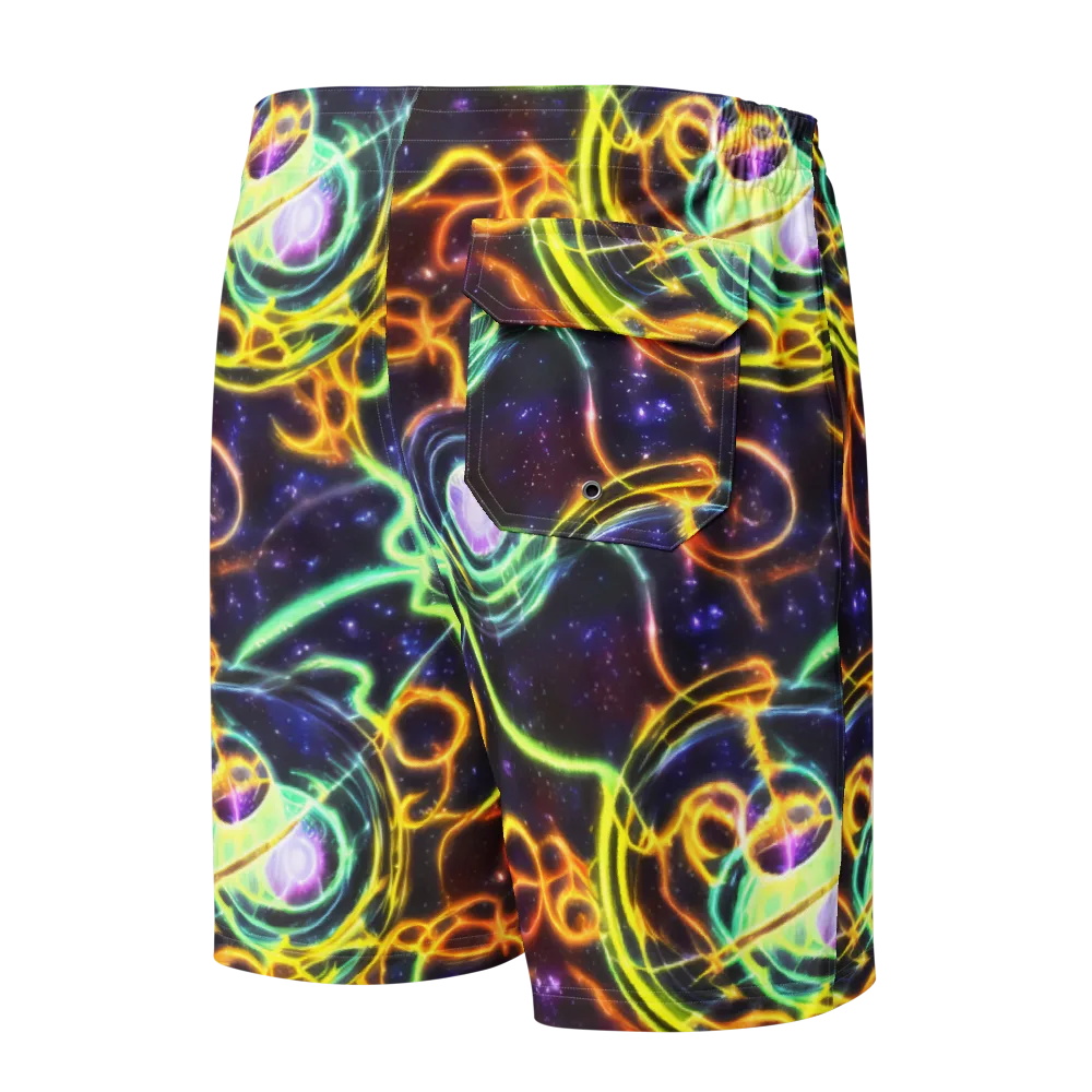 Carracci Cosmos on Men's Board Shorts — Back