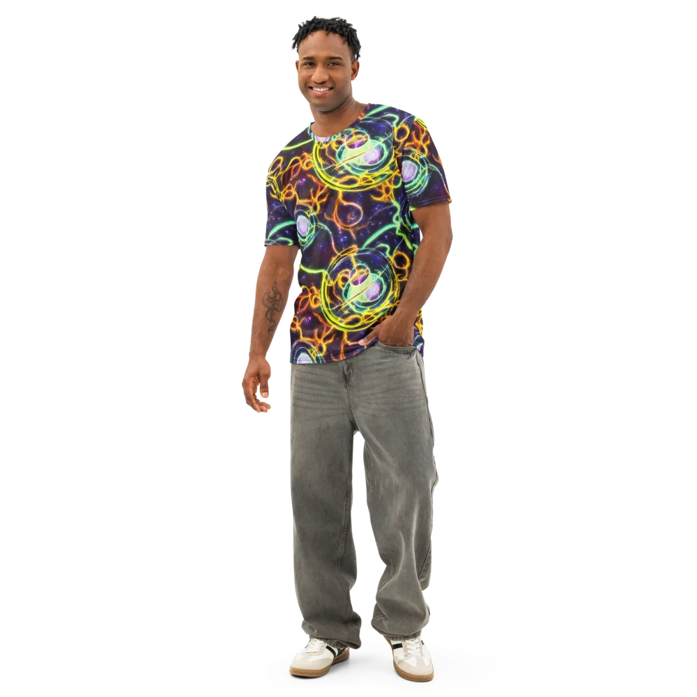 Carracci Cosmos on Men's Cotton Crew Neck T-Shirt — Front