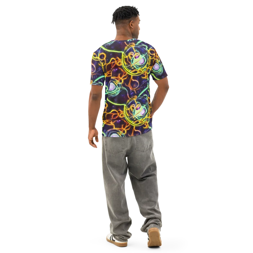 Carracci Cosmos on Men's Cotton Crew Neck T-Shirt — Back
