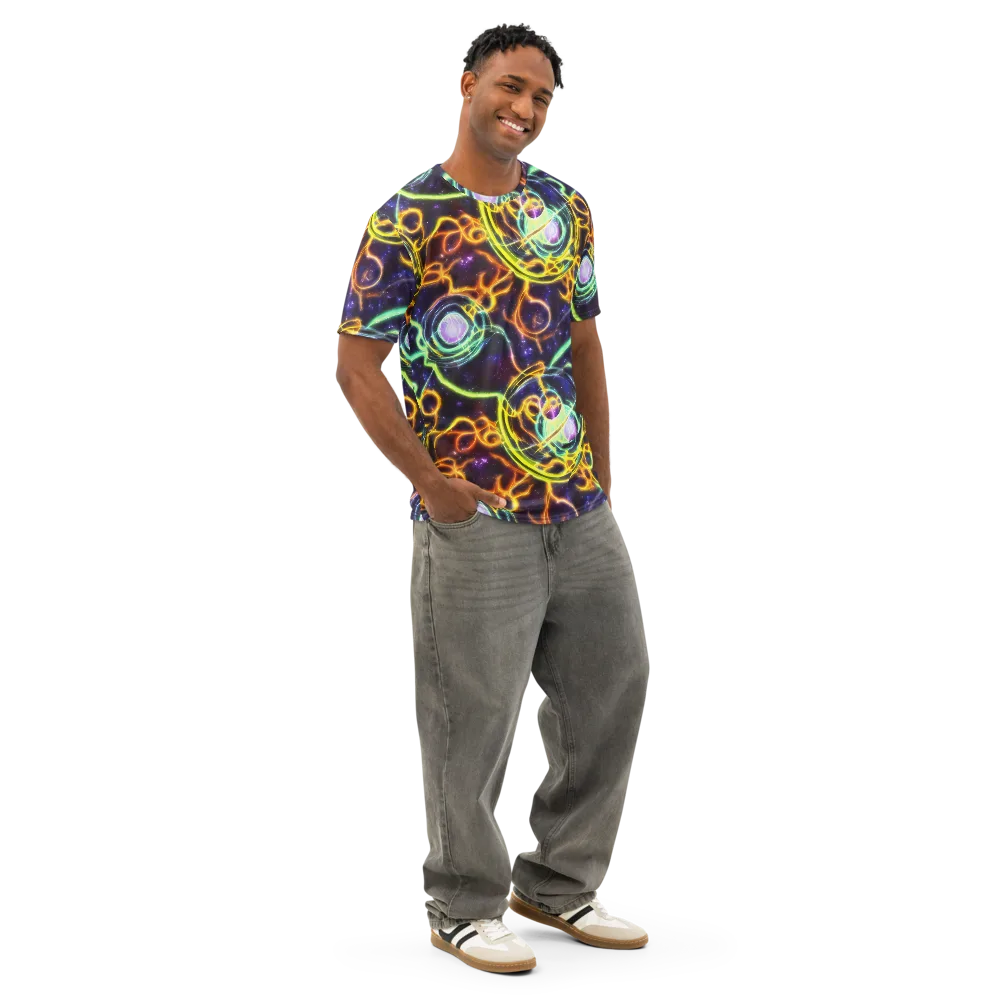 Carracci Cosmos on Men's Cotton Crew Neck T-Shirt — Right Front