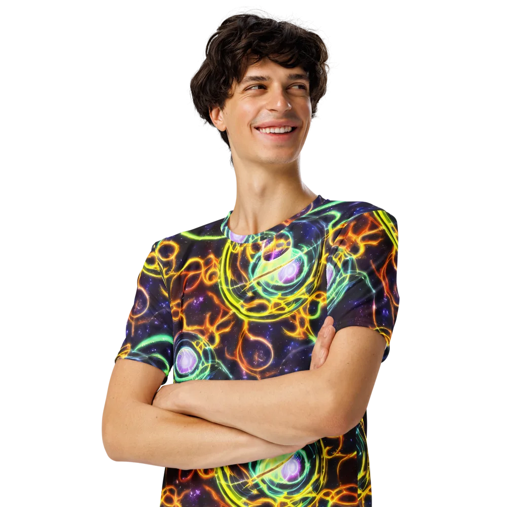 Carracci Cosmos on Men's Crew Neck T-Shirt — Left Front