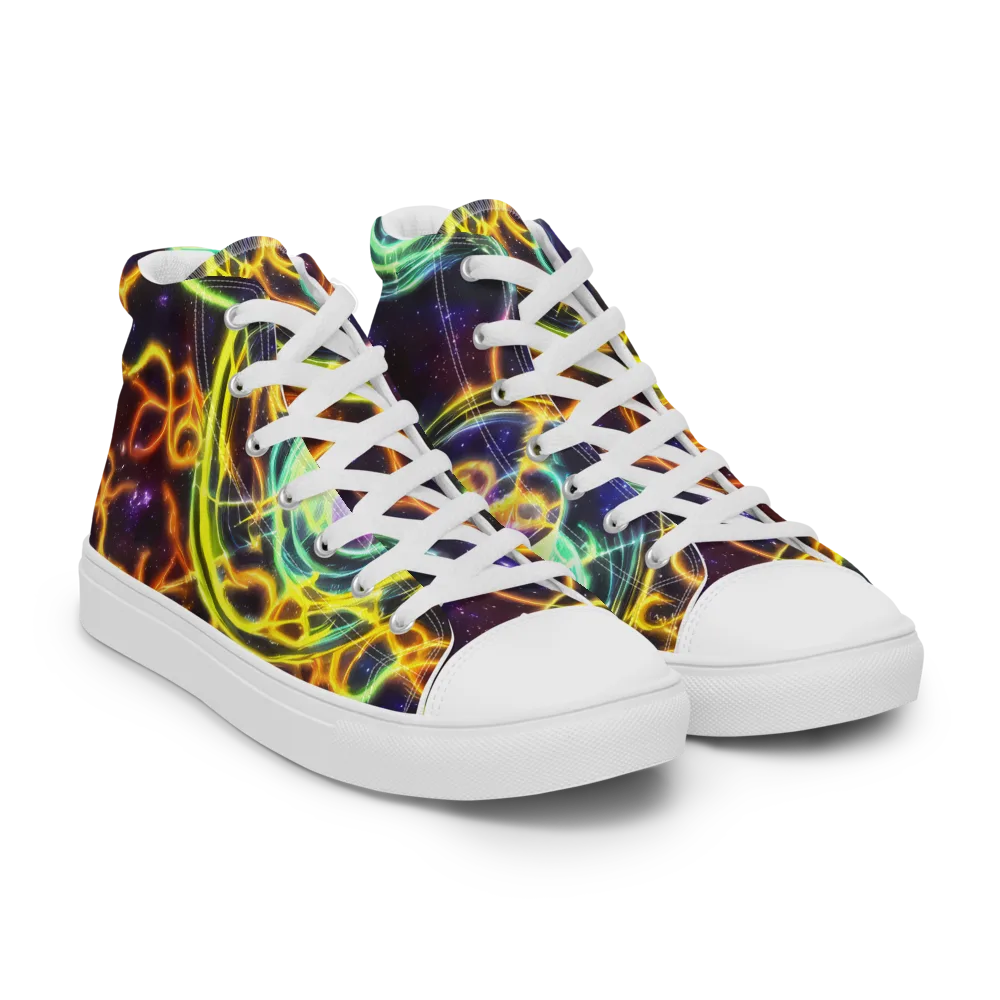 Carracci Cosmos on Men's High Top Canvas Shoes — Right Front