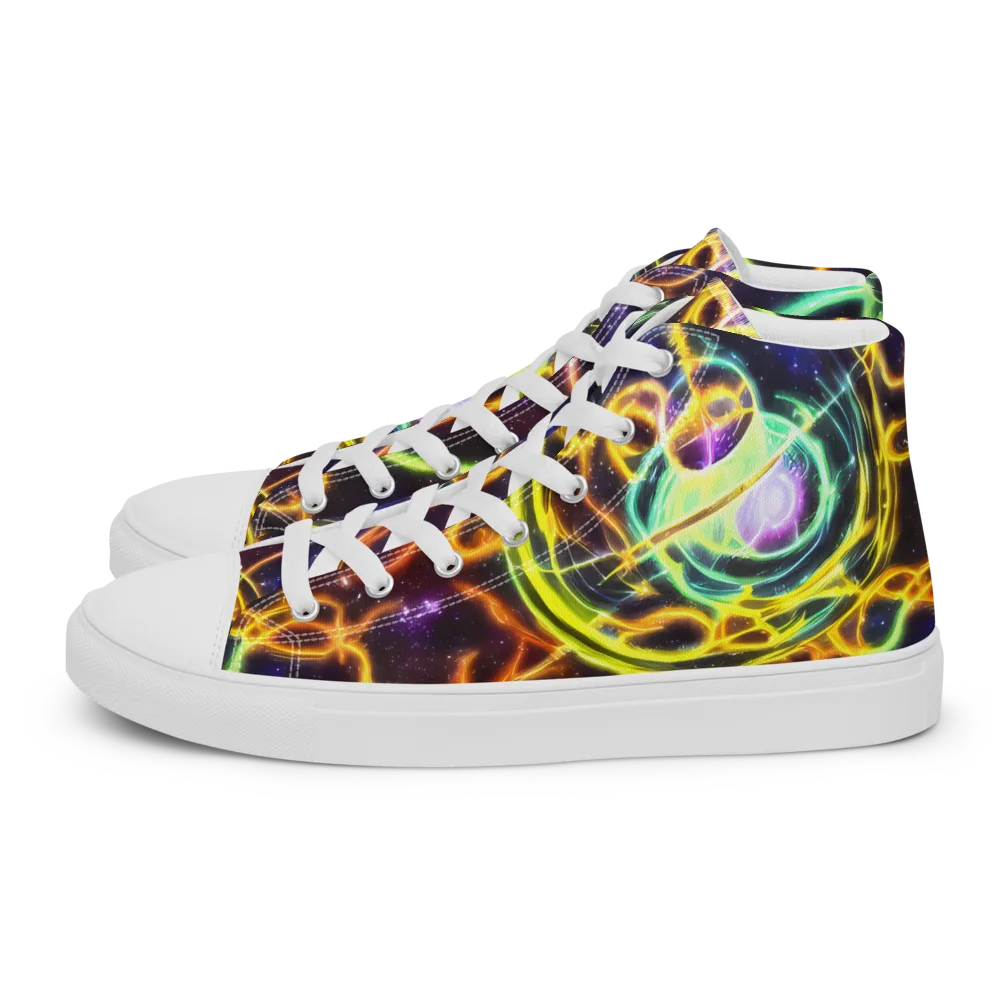 Carracci Cosmos on Men's High Top Canvas Shoes — Left