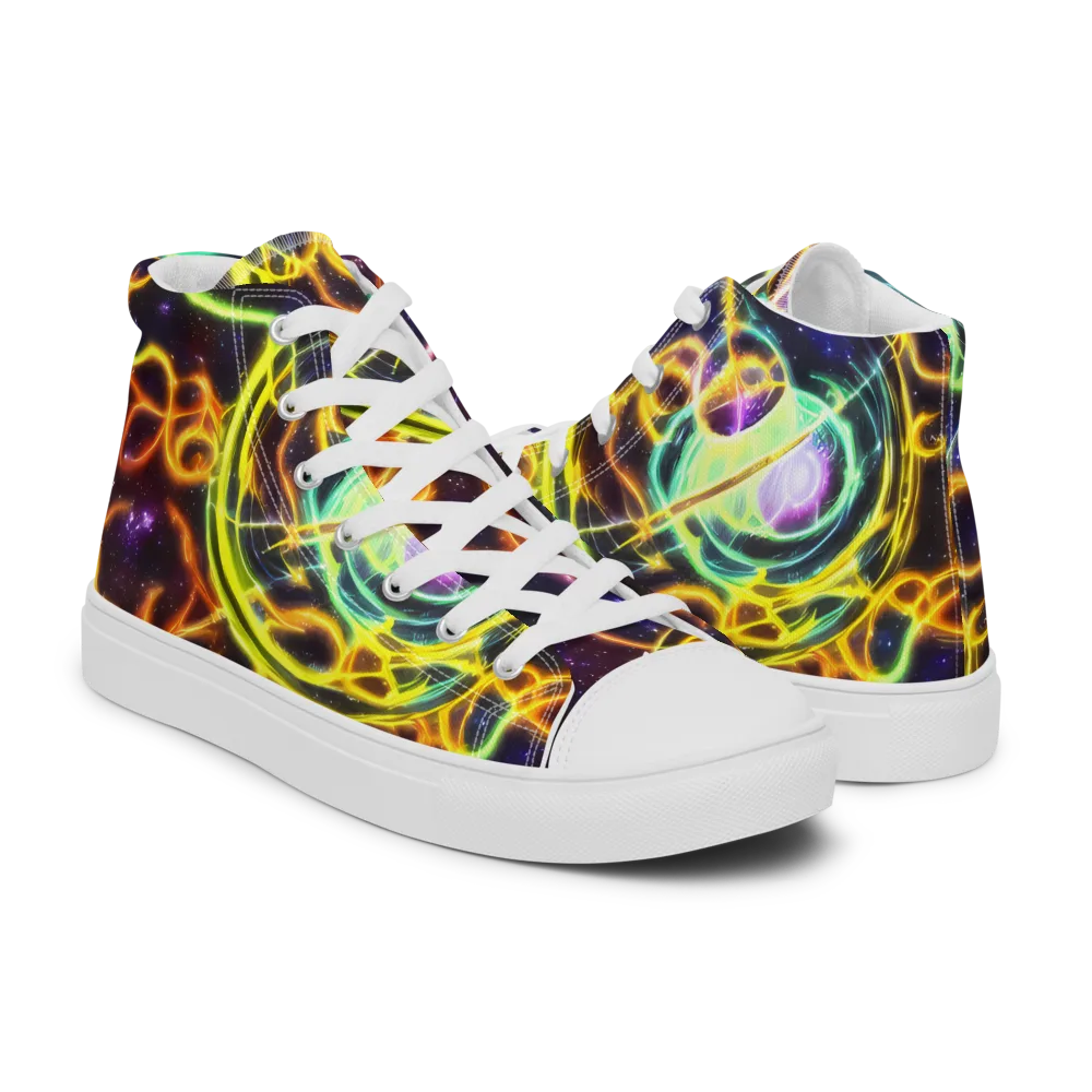 Carracci Cosmos on Men's High Top Canvas Shoes — Right