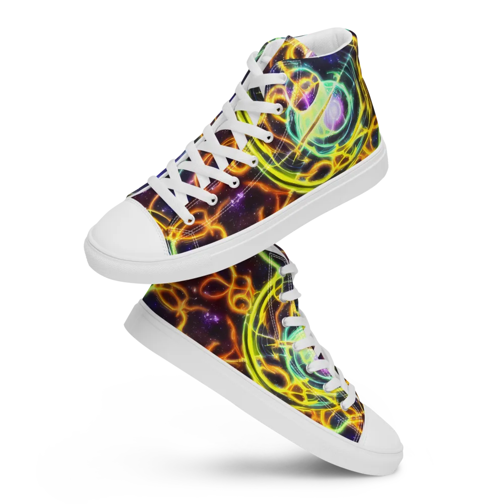 Carracci Cosmos on Men's High Top Canvas Shoes — Front