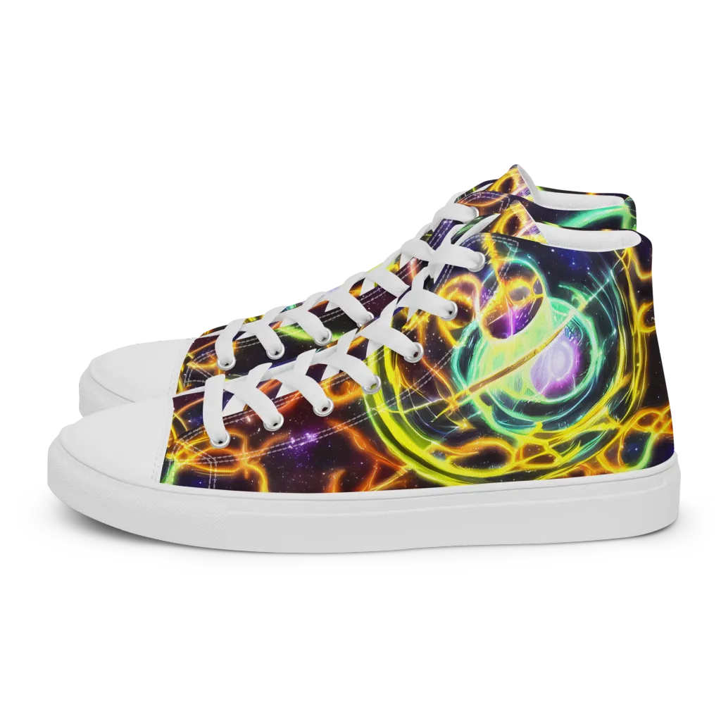 Carracci Cosmos on Women's High Top Canvas Shoes — Left