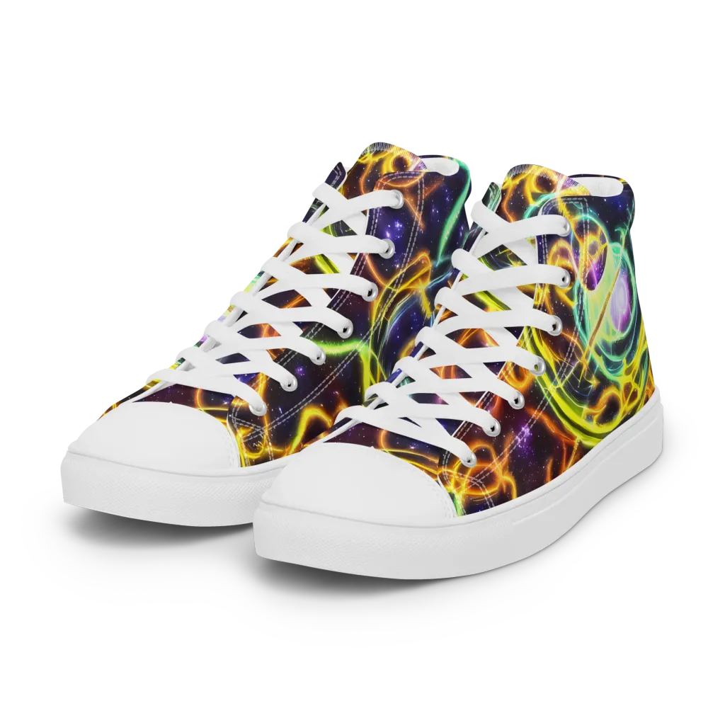 Carracci Cosmos on Women's High Top Canvas Shoes — Left Front