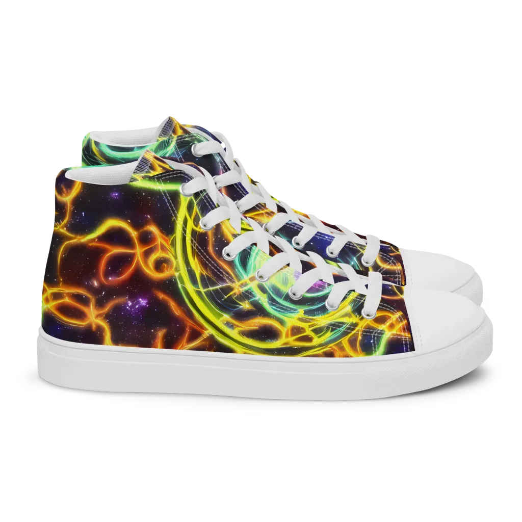 Carracci Cosmos on Women's High Top Canvas Shoes — Right