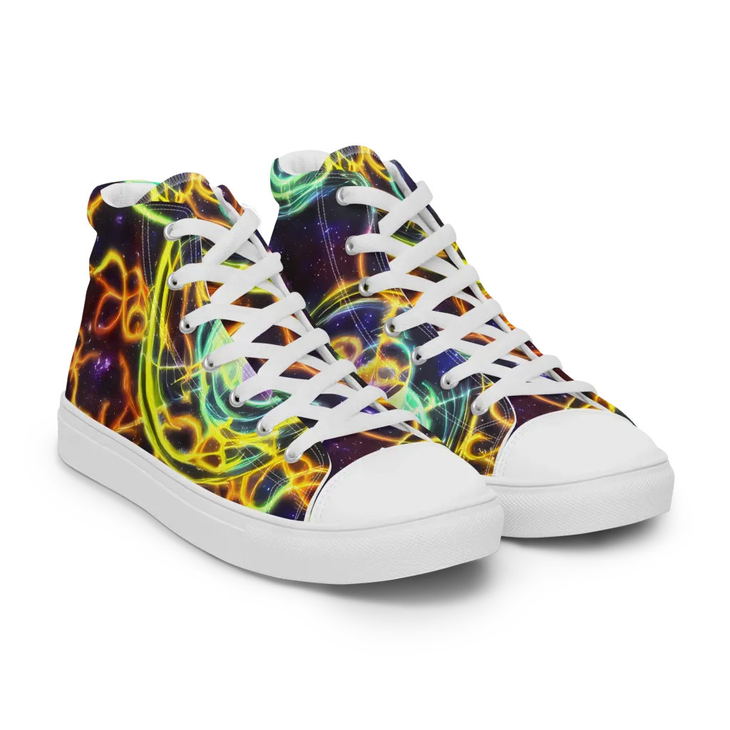 Carracci Cosmos on Women's High Top Canvas Shoes — Right Front