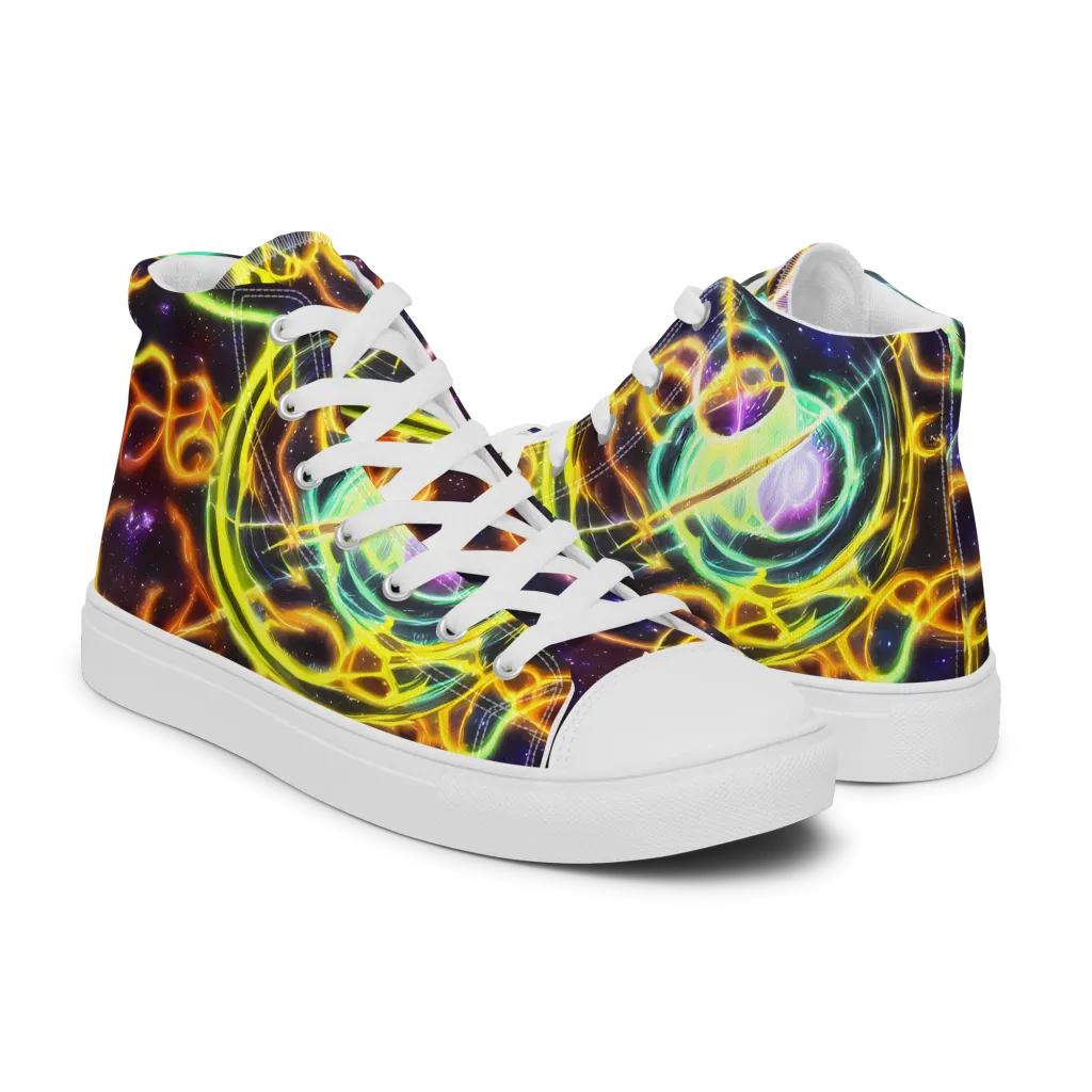 Carracci Cosmos on Women's High Top Canvas Shoes — Right