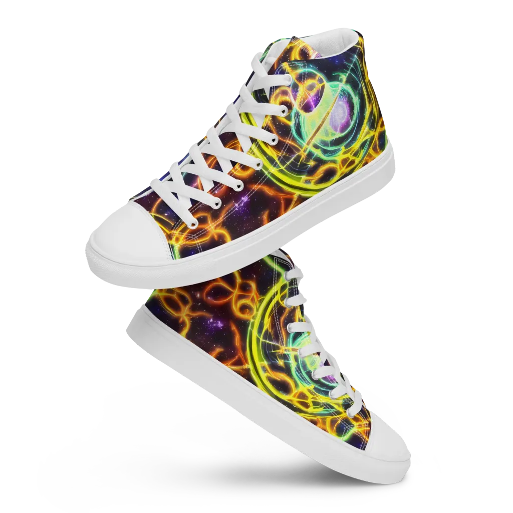 Carracci Cosmos on Women's High Top Canvas Shoes — Front