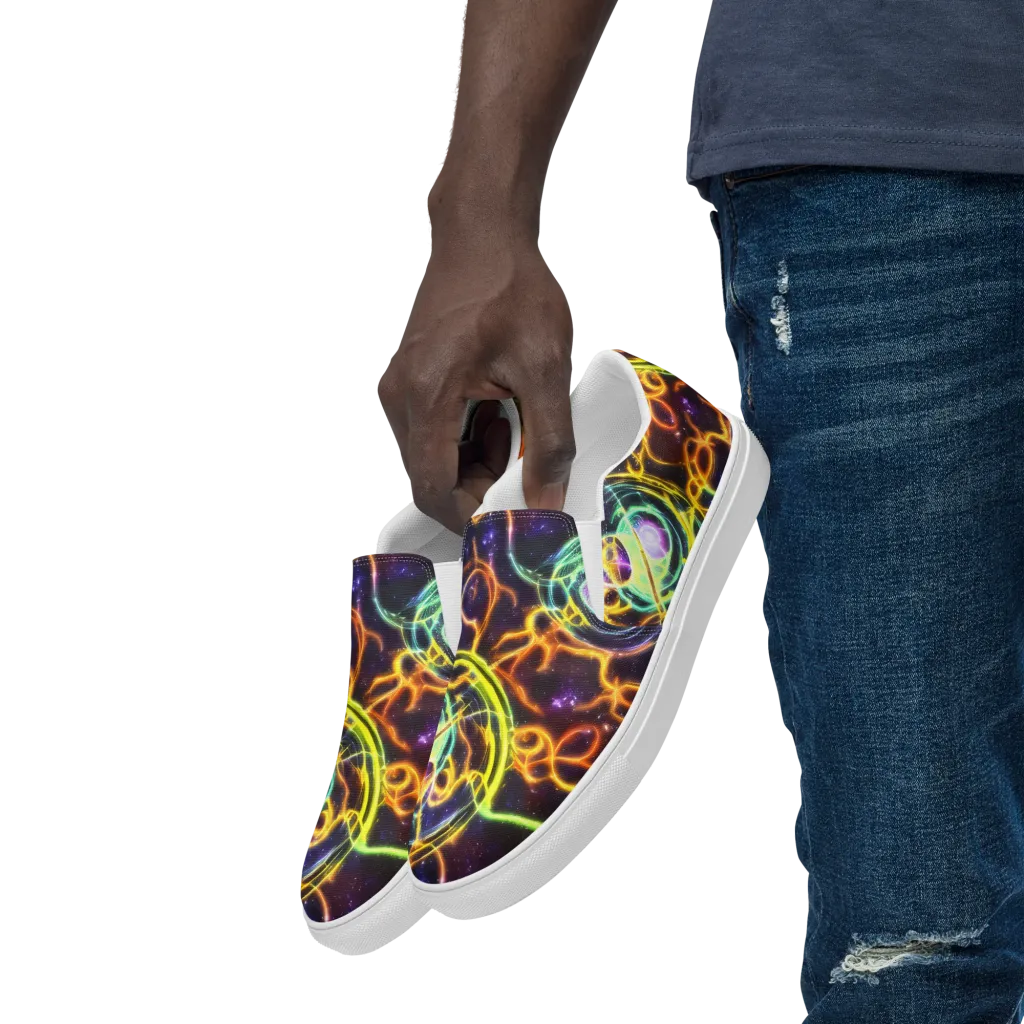 Carracci Cosmos on Men's Slip-On Canvas Shoes — Left Front