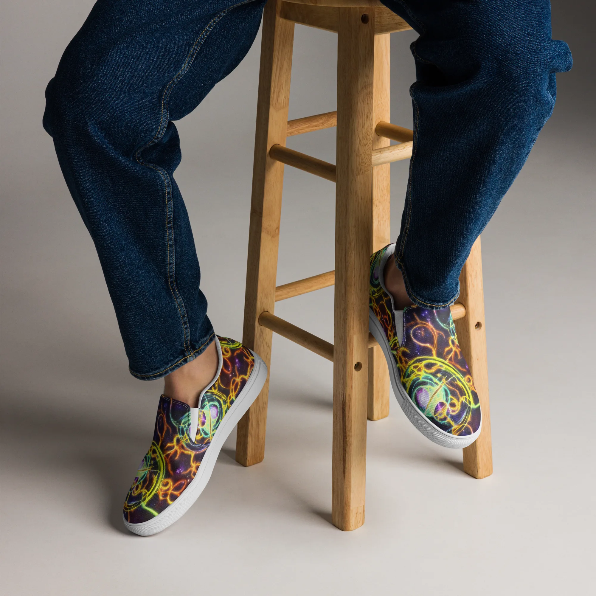 Carracci Cosmos on Men's Slip-On Canvas Shoes — Front