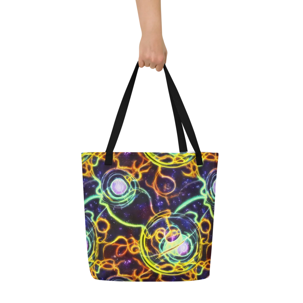Carracci Cosmos on Large Tote Bag W/ Pocket — Front