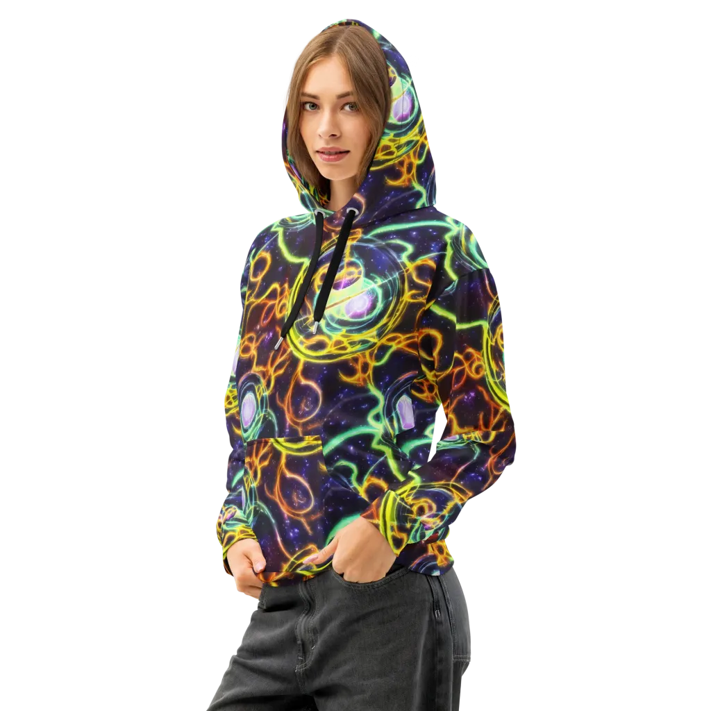 Carracci Cosmos on Cotton Hoodie — Left Front