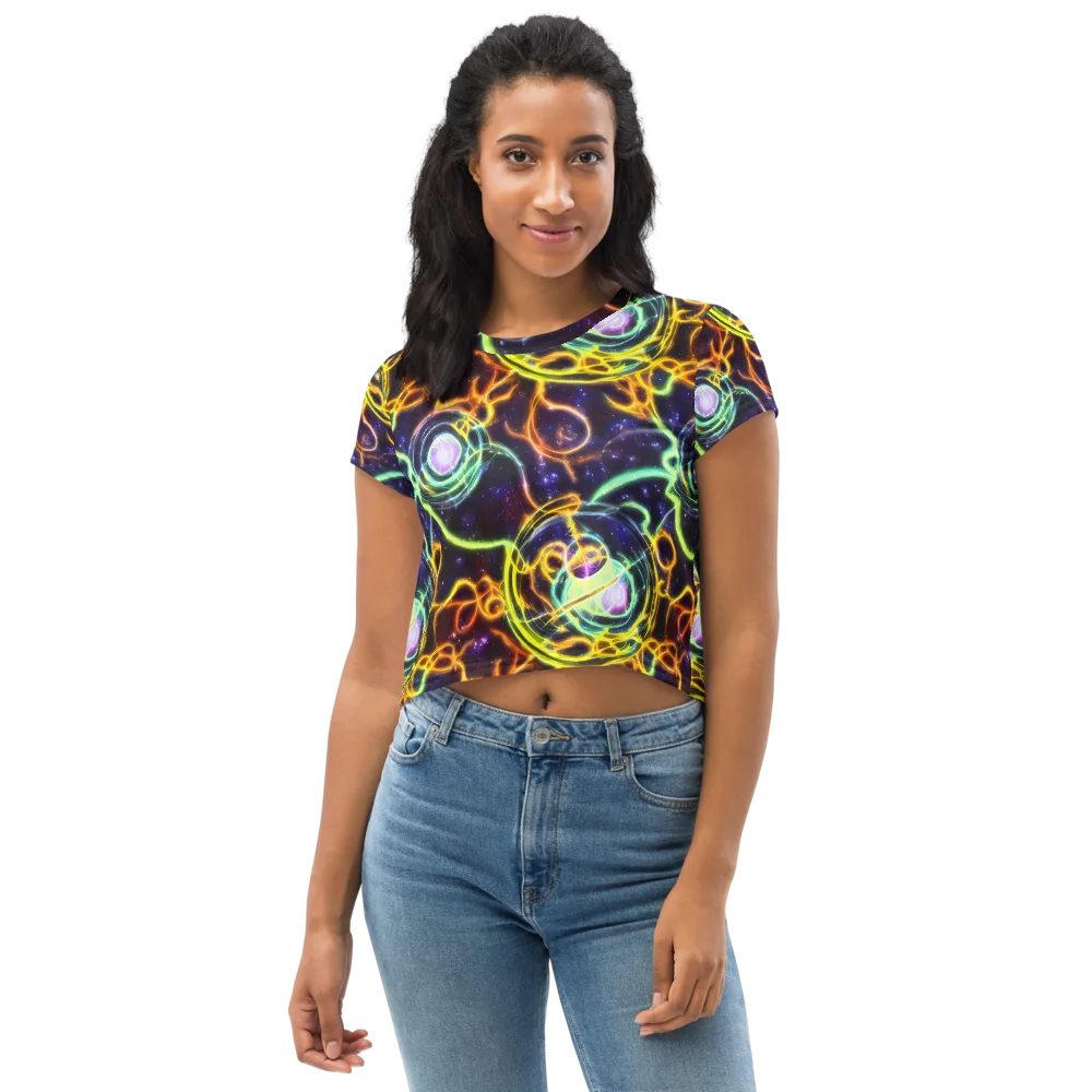 Carracci Cosmos on Crop Tee — Front