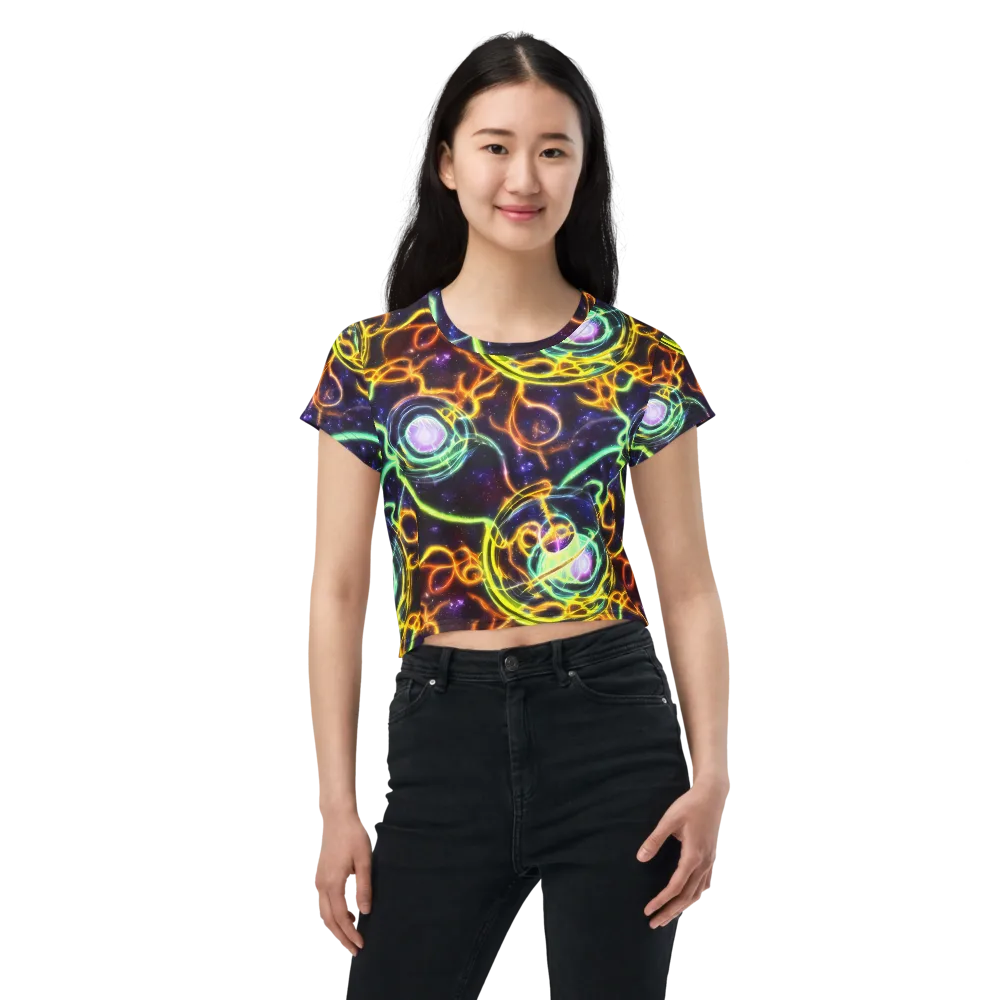Carracci Cosmos on Crop Tee — Front