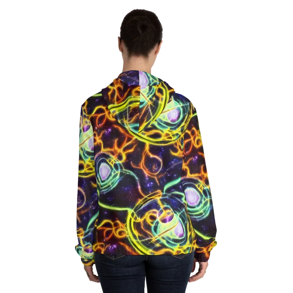 Carracci Cosmos on Women's Full-Zip Hoodie — Back On Person