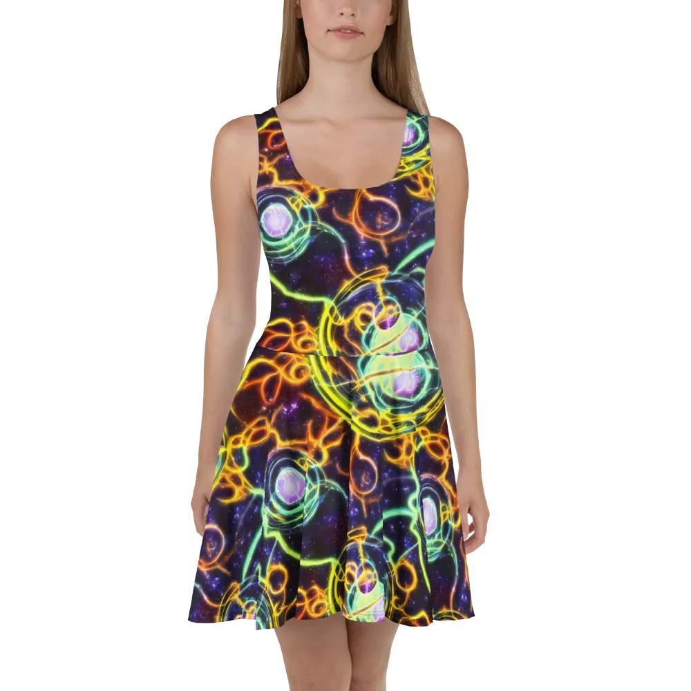 Carracci Cosmos on Skater Dress — Front