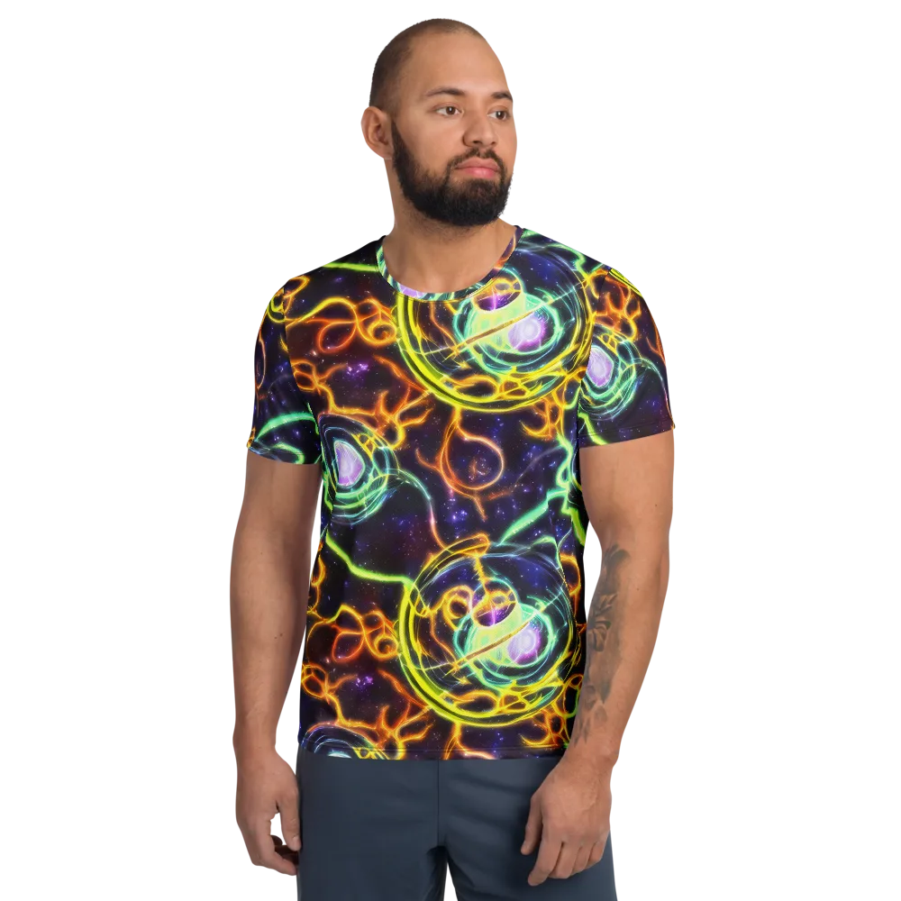 Carracci Cosmos on Men's Athletic T-Shirt — Front