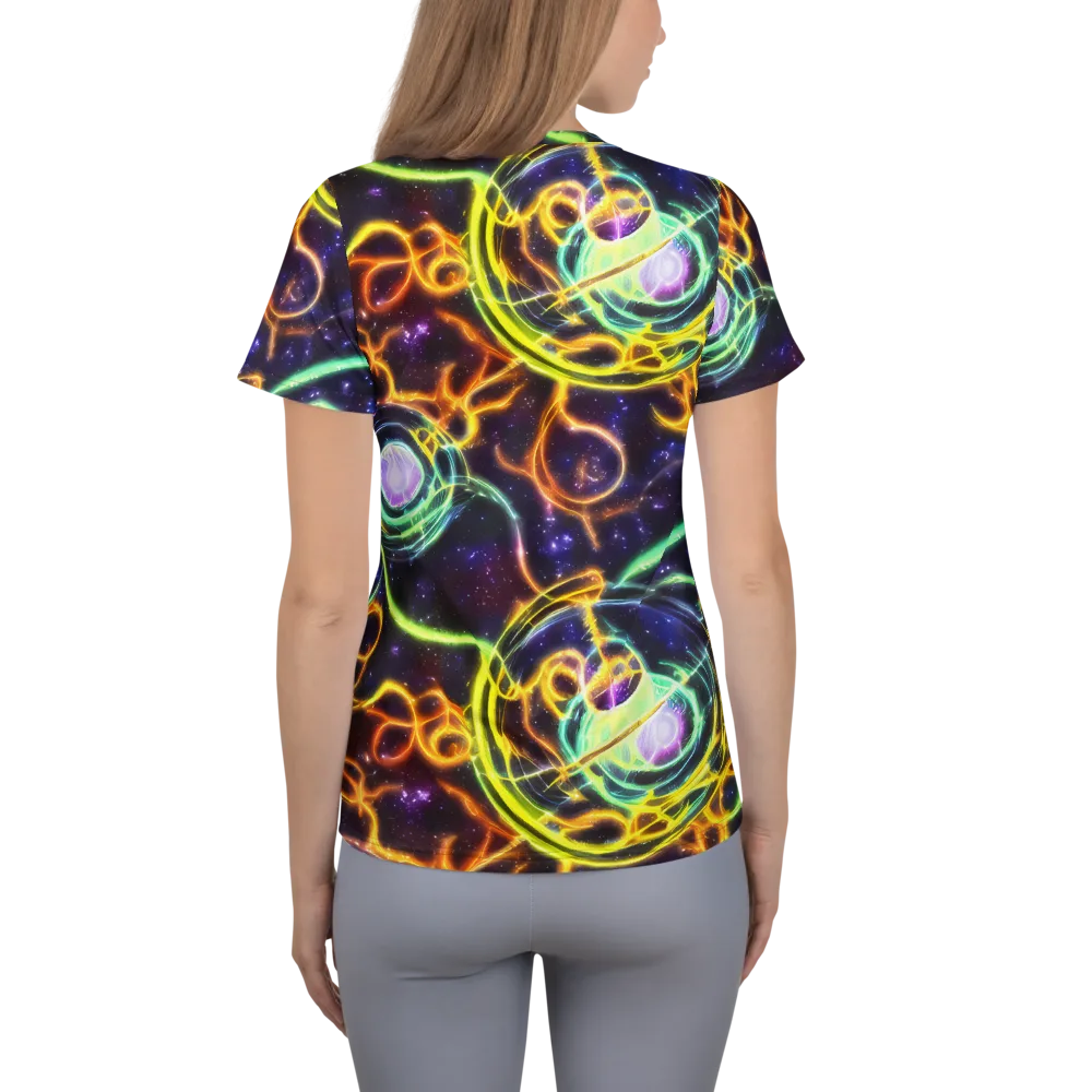 Carracci Cosmos on Women's Athletic T-Shirt — Back
