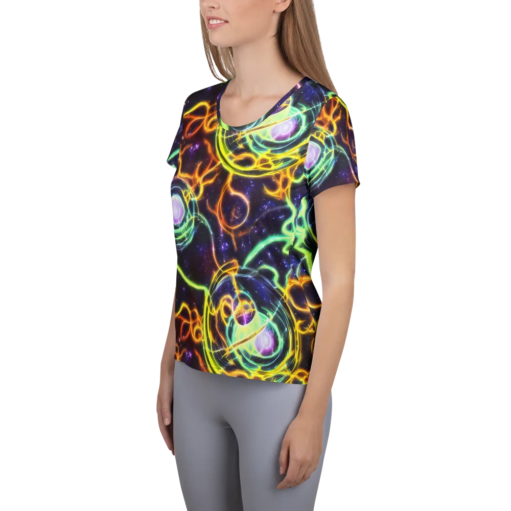 Carracci Cosmos on Women's Athletic T-Shirt — Left