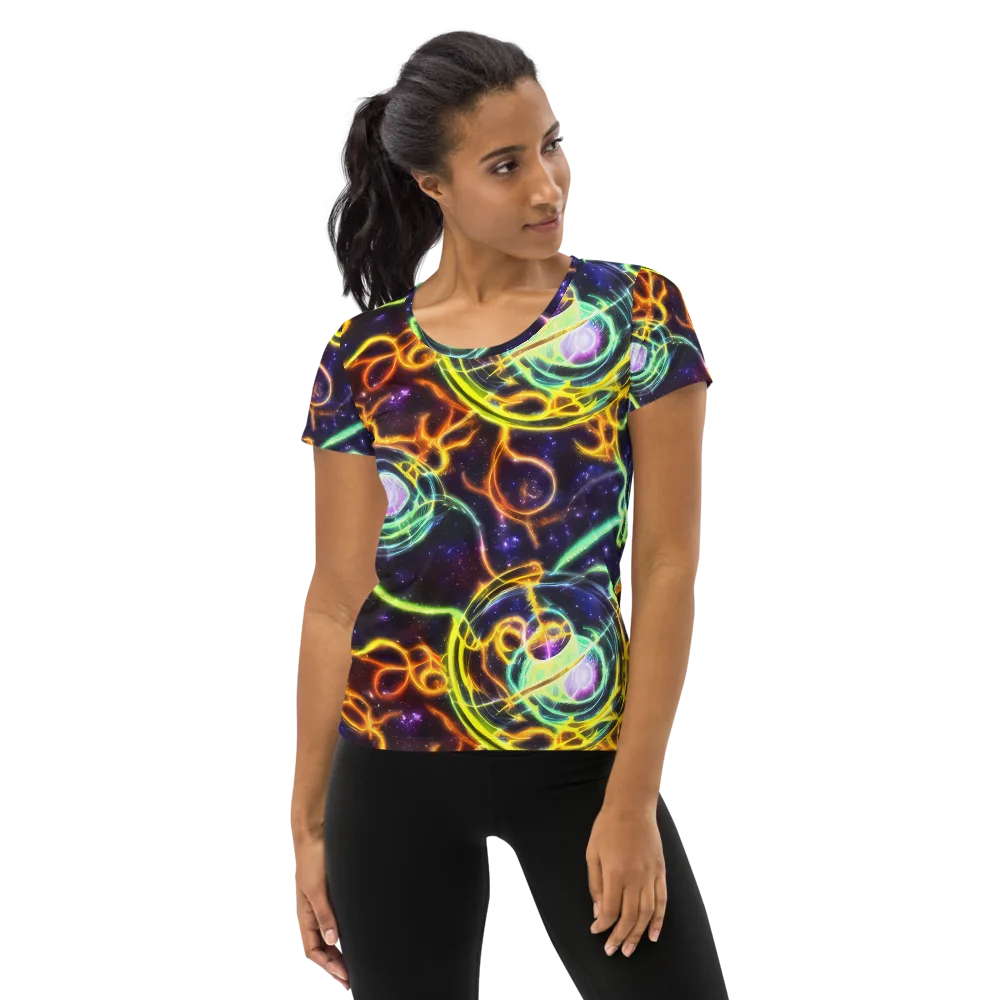 Carracci Cosmos on Women's Athletic T-Shirt — Front