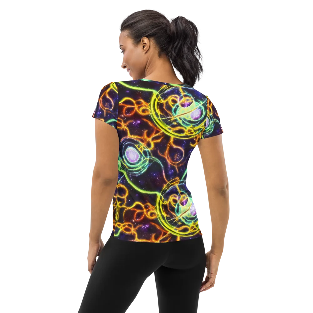 Carracci Cosmos on Women's Athletic T-Shirt — Back