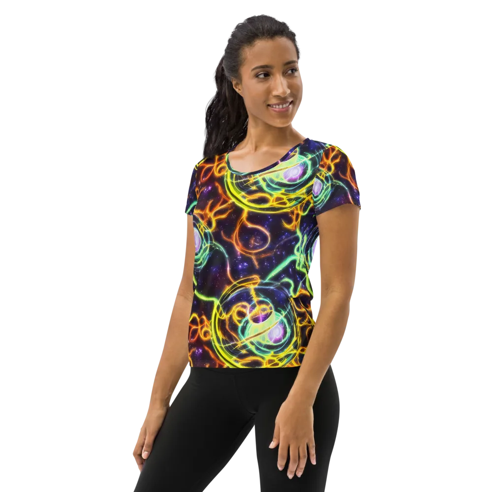 Carracci Cosmos on Women's Athletic T-Shirt — Left