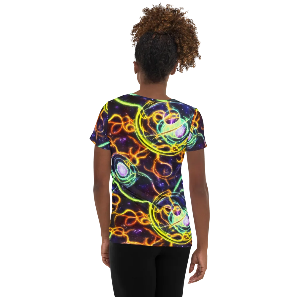 Carracci Cosmos on Women's Athletic T-Shirt — Back