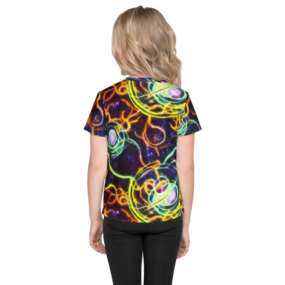 Carracci Cosmos on Kids Crew Neck T-Shirt — Back