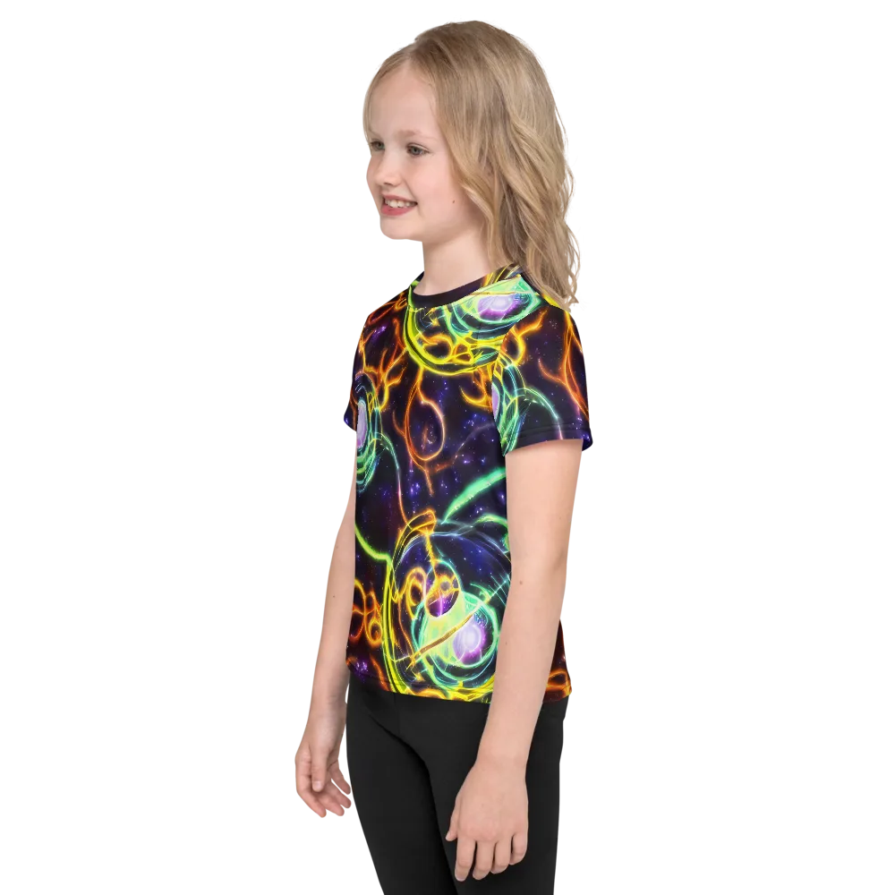 Carracci Cosmos on Kids Crew Neck T-Shirt — Left