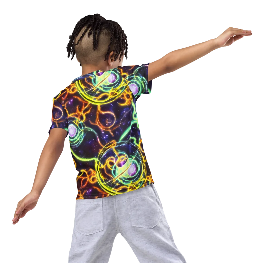 Carracci Cosmos on Kids Crew Neck T-Shirt — Back