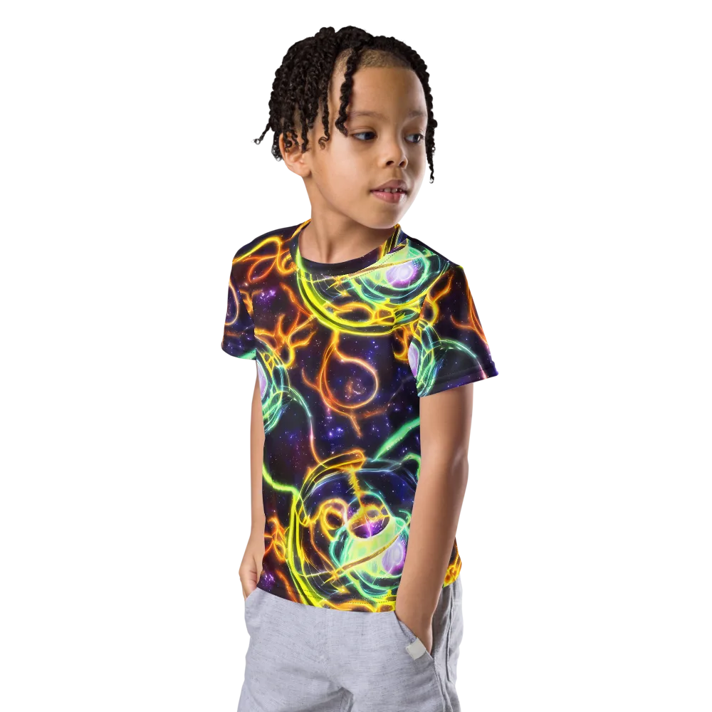 Carracci Cosmos on Kids Crew Neck T-Shirt — Left Front