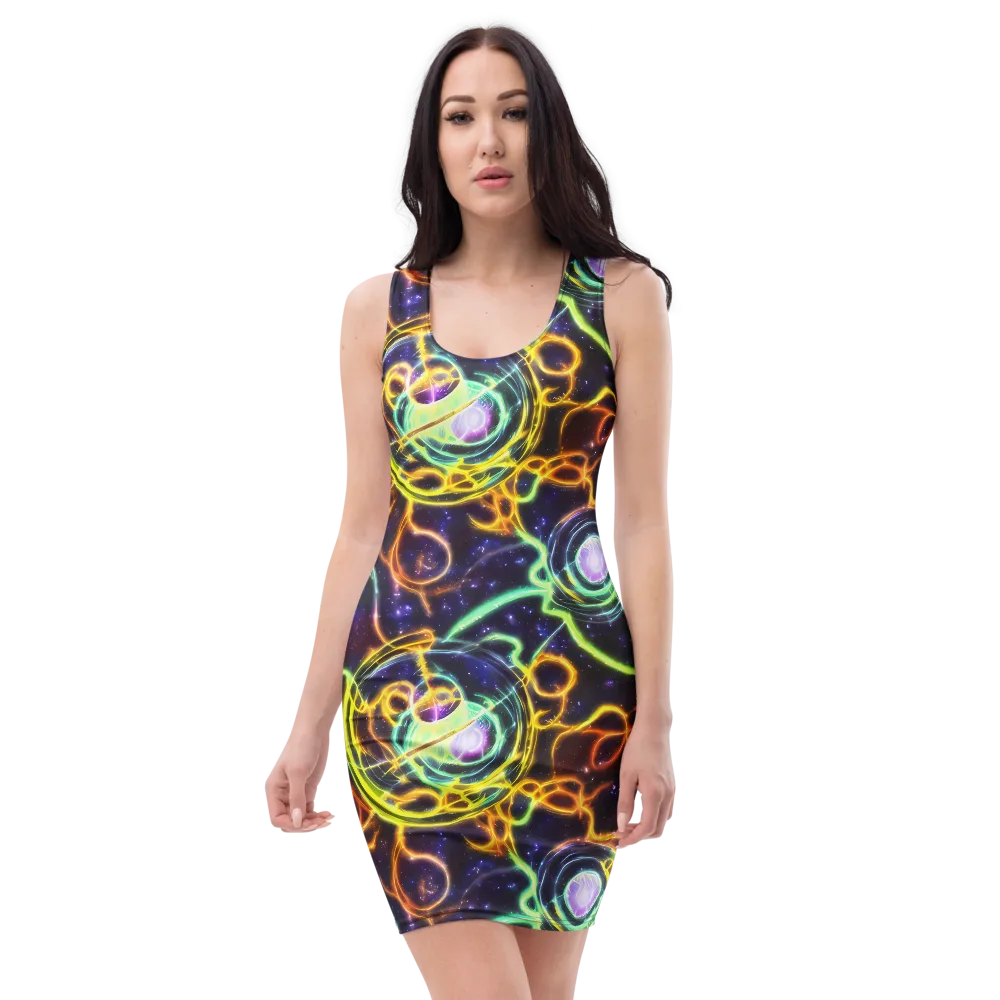 Carracci Cosmos on Bodycon Dress — Front