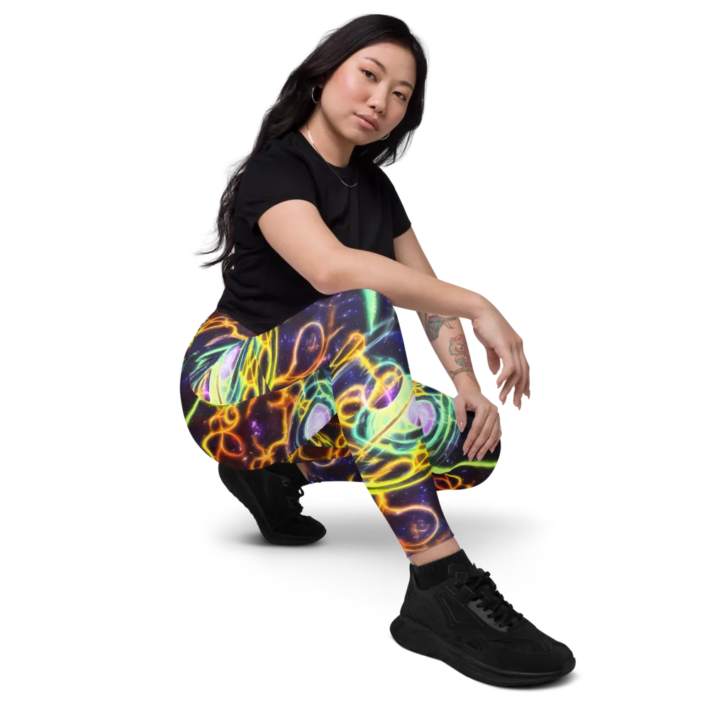 Carracci Cosmos on Leggings with Pockets — Right Front