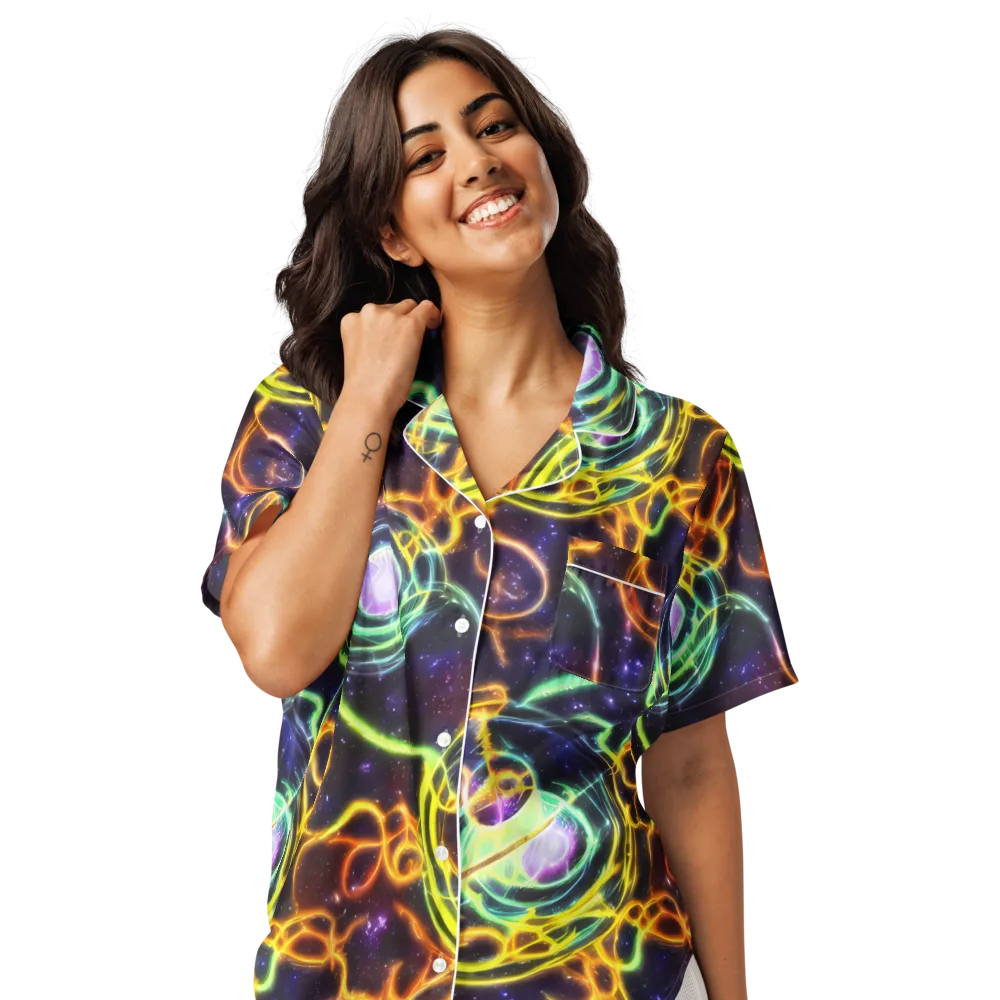 Carracci Cosmos on Women's Short Sleeve Pajama Top — Front