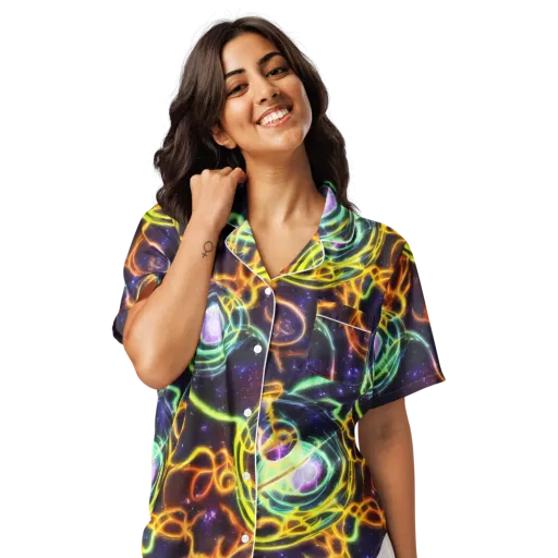 Carracci Cosmos on a Women's Short Sleeve Pajama Top