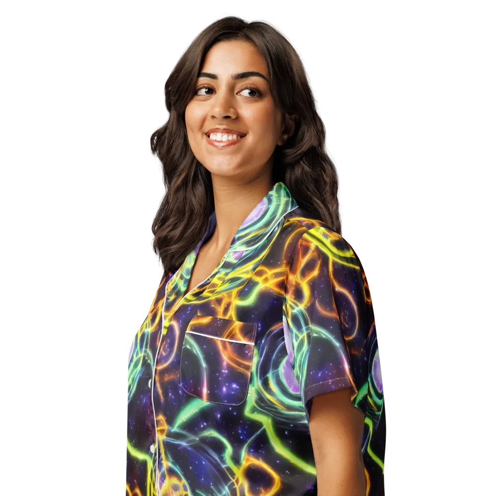 Carracci Cosmos on Women's Short Sleeve Pajama Top — Left Front