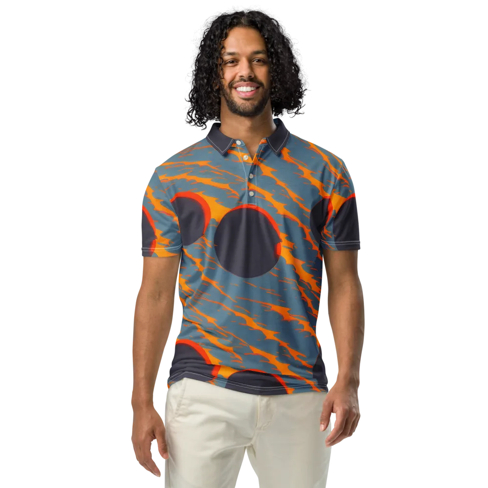 Flames of Gravity on Men's Slim Fit Polo Shirt — Front