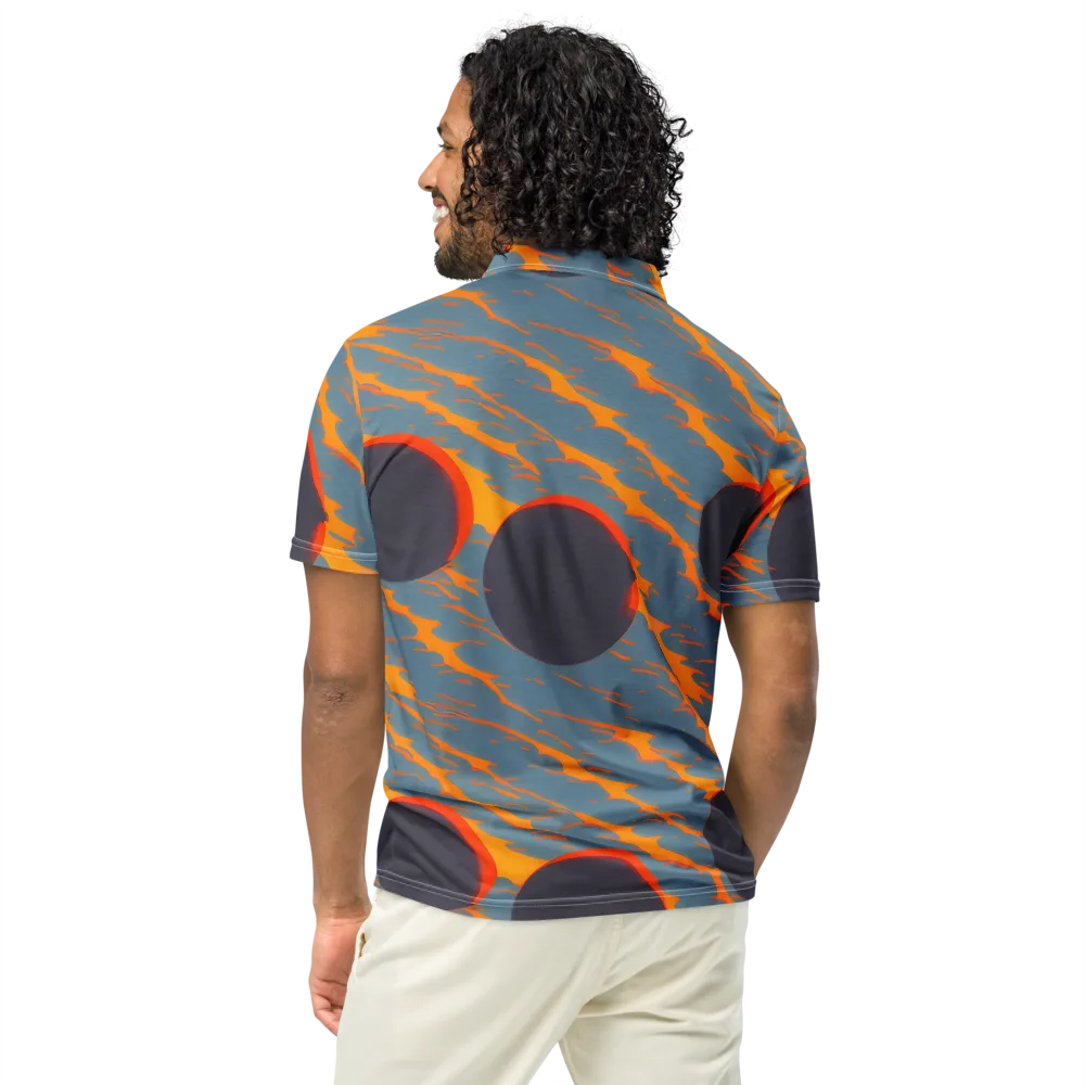 Flames of Gravity on Men's Slim Fit Polo Shirt — Back