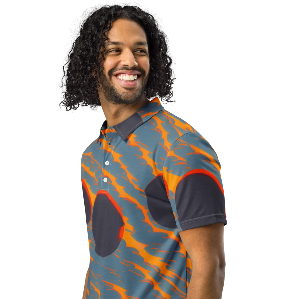 Flames of Gravity on Men's Slim Fit Polo Shirt — Left Front